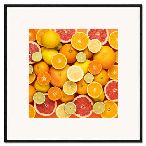 Framed art print Citrus fruits in square