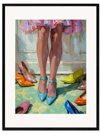 Gerahmter Kunstdruck Ich liebe Schuhe