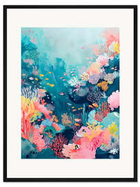 Gerahmter Kunstdruck Farbige Unterwasserwelt - Jörg Gamroth