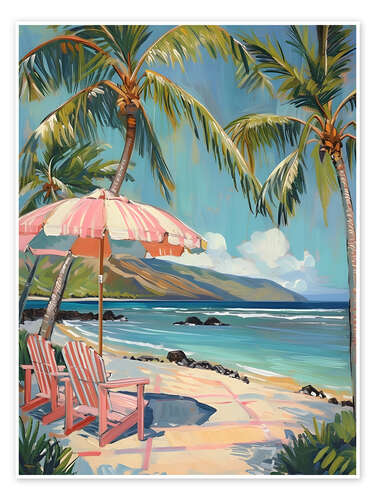 Póster Sunny holidays by the sea