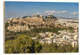 Wood print Acropolis Athens - Peter Schickert