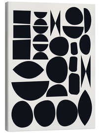 Lienzo Midcentury Abstract Shapes in Black - apricot and birch