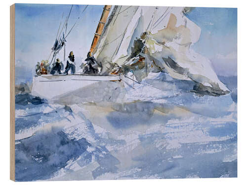 Wood print Sailing yacht