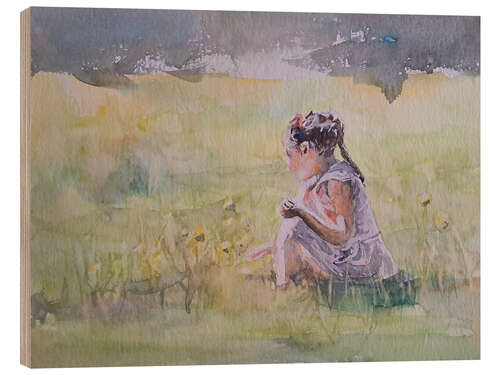 Wood print On the meadow