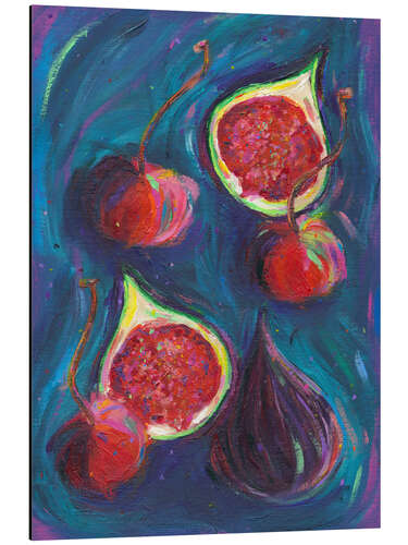 Aluminium print Figs and Cherries
