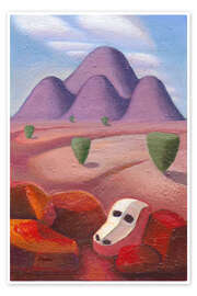 Poster Cow Skull in the Sonoran Desert - Charles Harker