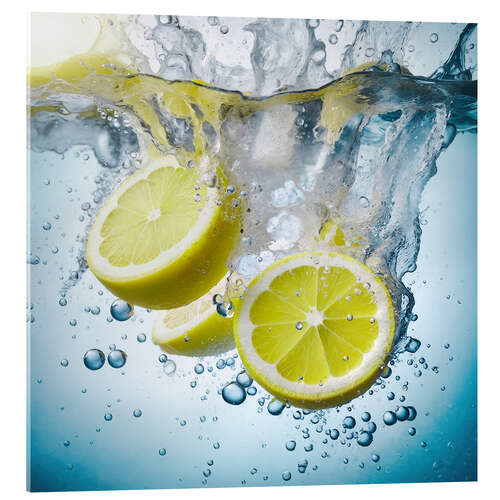 Tableau en verre acrylique Lemon splash