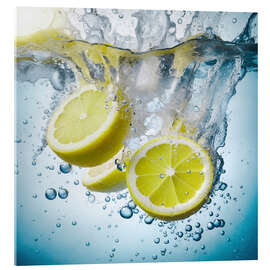 Tableau en verre acrylique Lemon splash - Silvio Schoisswohl