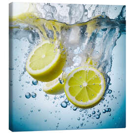 Tableau sur toile Lemon splash - Silvio Schoisswohl