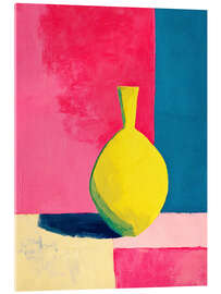 Acrylic print Matisse Inspired Yellow Vase in Abstract Colour Play - UtArt