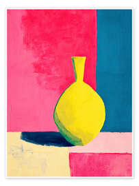 Póster Matisse Inspired Yellow Vase in Abstract Colour Play - UtArt