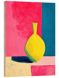 Obraz na drewnie Matisse Inspired Yellow Vase in Abstract Colour Play - UtArt