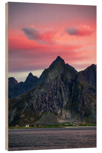 Holzbild Flakstadtinden, Lofoten