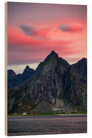 Holzbild Flakstadtinden, Lofoten - Dave Derbis