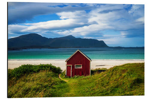 Tableau en aluminium Fisherman's huts on the beach