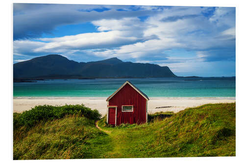 Foam board print Fisherman's huts on the beach