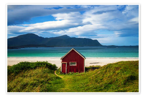 Plakat Fisherman's huts on the beach