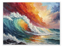 Tableau Rainbow wave - nobelart