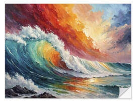 Wandsticker Regenbogenwelle