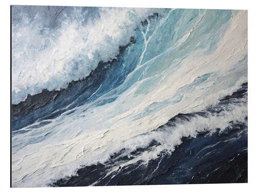 Print på aluminium White waves