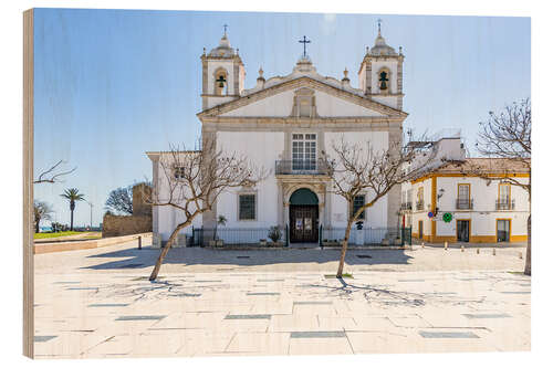 Obraz na drewnie Church in the Algarve in Portugal, Church of Santa Maria de Lagos