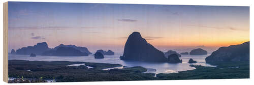 Obraz na drewnie Phang Nga Bay Panorama, Thailand