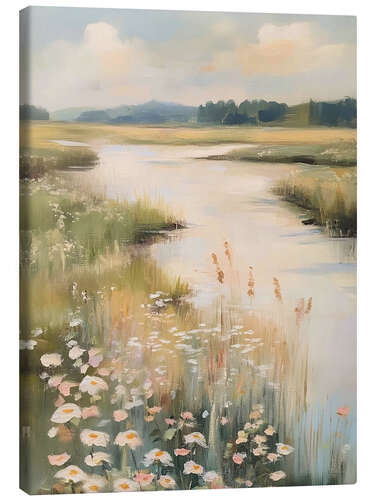 Stampa su tela Spring on the river