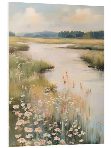 Foam board print Spring on the river