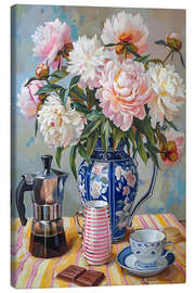 Canvas print Still Life with Peonies - Jörg Gamroth