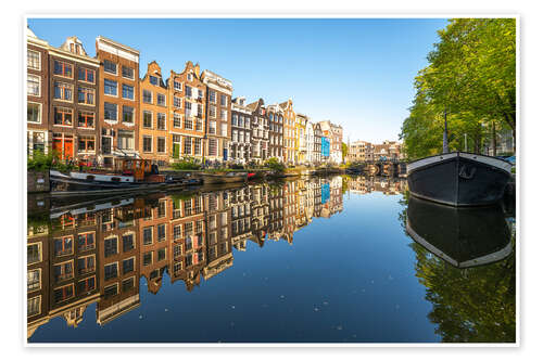 Poster Dutch architecture in Amsterdam on a sunny morning