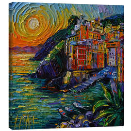 Tableau sur toile The Colours of Riomaggiore Cinque Terre - Mona Edulesco