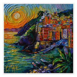 Poster Die Farben von Riomaggiore Cinque Terre - Mona Edulesco