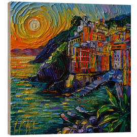 Obraz na drewnie The Colours of Riomaggiore Cinque Terre - Mona Edulesco