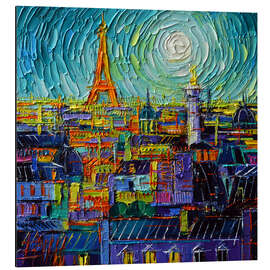 Tableau en aluminium Paris rooftops and Eiffel Tower view - Mona Edulesco