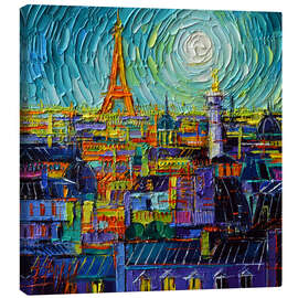 Tableau sur toile Paris rooftops and Eiffel Tower view - Mona Edulesco