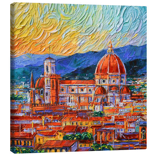 Quadro em tela Florence Italy rooftops and Duomo view