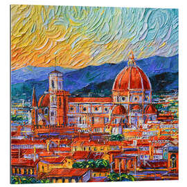 Cuadro de plexi-alu Florence Italy rooftops and Duomo view - Mona Edulesco