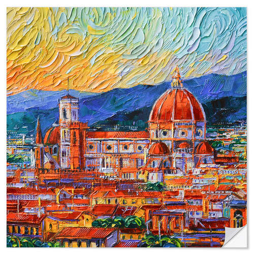 Wall sticker Florence Italy rooftops and Duomo view