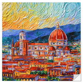 Wall sticker Florence Italy rooftops and Duomo view - Mona Edulesco