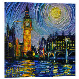 Acrylglasbild London Big Ben bei Nacht - Mona Edulesco