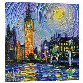 Alubild London Big Ben bei Nacht - Mona Edulesco