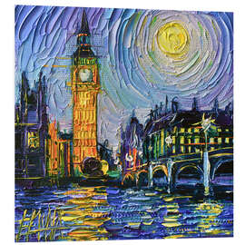 Hartschaumbild London Big Ben bei Nacht