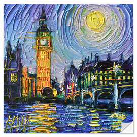 Wandsticker London Big Ben bei Nacht