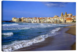 Canvas print Coast of Cefalù in Sicily - Patrick Lohmüller