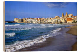 Obraz na drewnie Coast of Cefalù in Sicily - Patrick Lohmüller