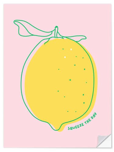 Wall sticker Squeeze the day - Lemon