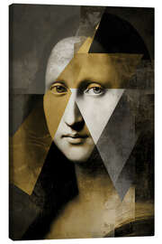 Tableau sur toile Surrealist Mona Lisa portrait with golden accents - UtArt