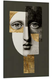 Tableau en aluminium Surrealist female portrait with gold - UtArt
