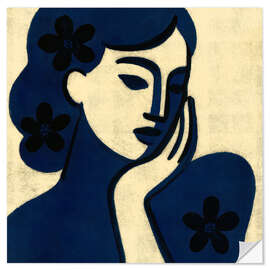 Wandsticker Die Schönheit in Blau