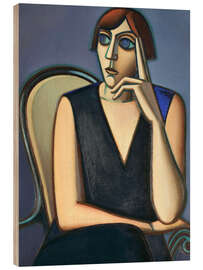 Holzbild Porträt von Tusnelda Sanders, 1928 - Vilhelm Lundstrøm